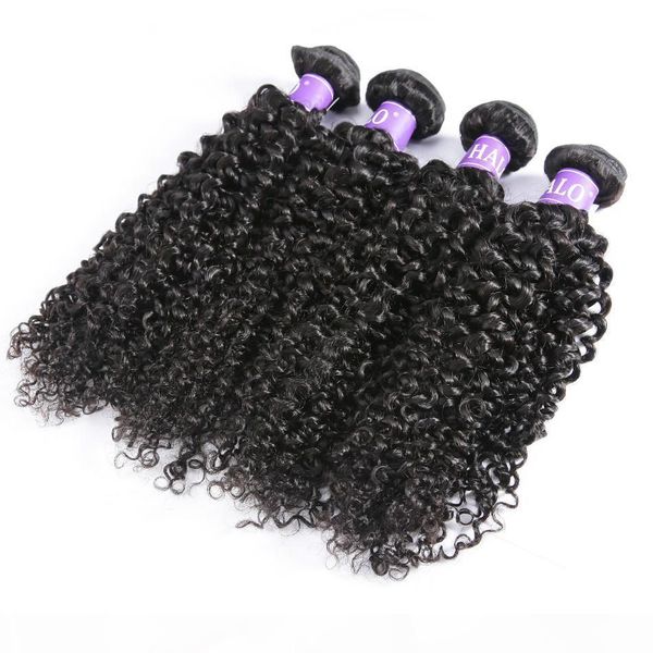 

weave bundles kinky curly human hair 3 bundles raw virgin hair extension, Black