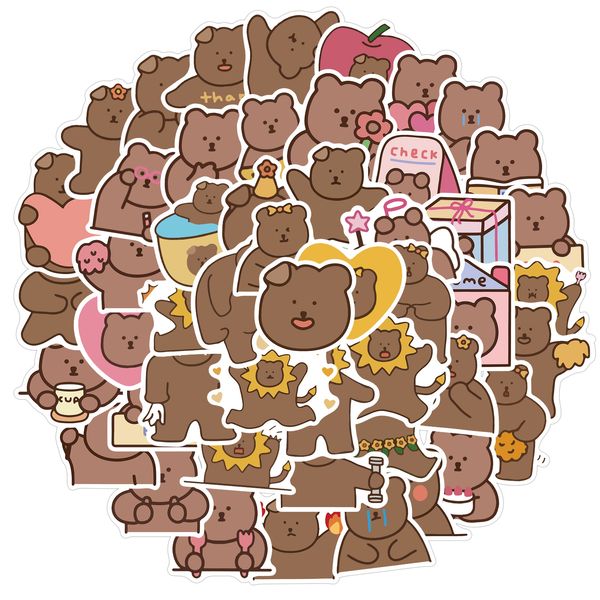 

50pcs mixed car stickers funny bears removable for skateboard laphelmet pad bicycle bike motorcycle ps4 notebook guitar pvc fridge decal