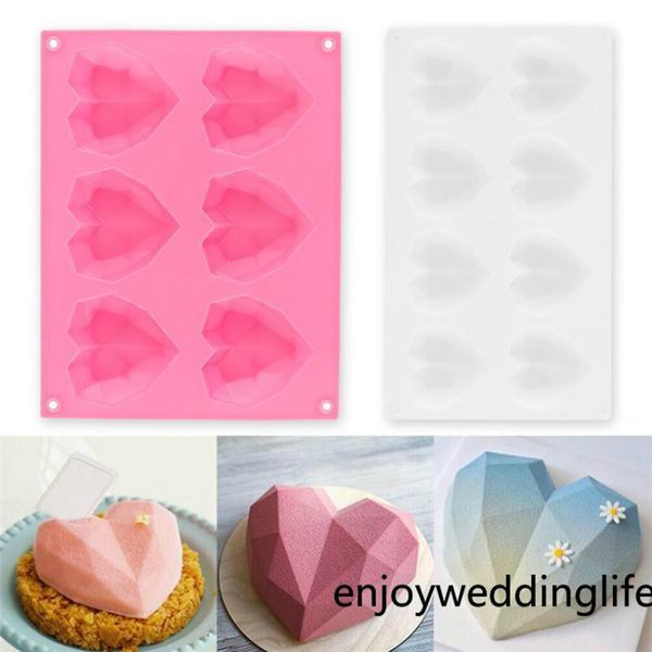 

diamond love heart-shaped silicone molds for sponge cakes mousse chocolate dessert bakeware pastry mould handmade gift