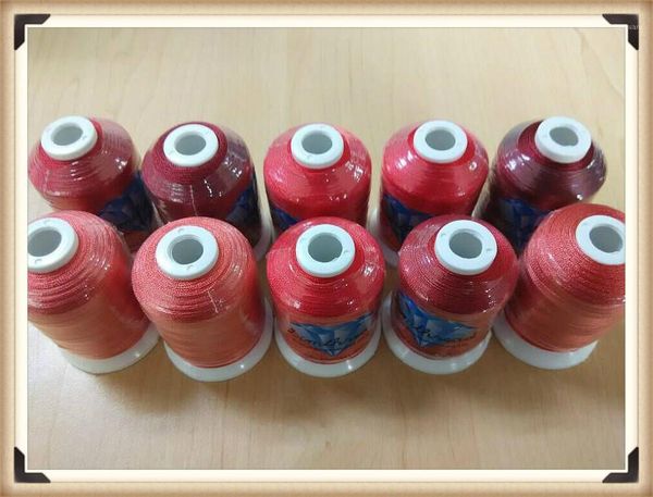 

polyester embroidery machine thread for knit ,1000m * 10 same colors kit ,120d/2 ( 40wt, Black;white