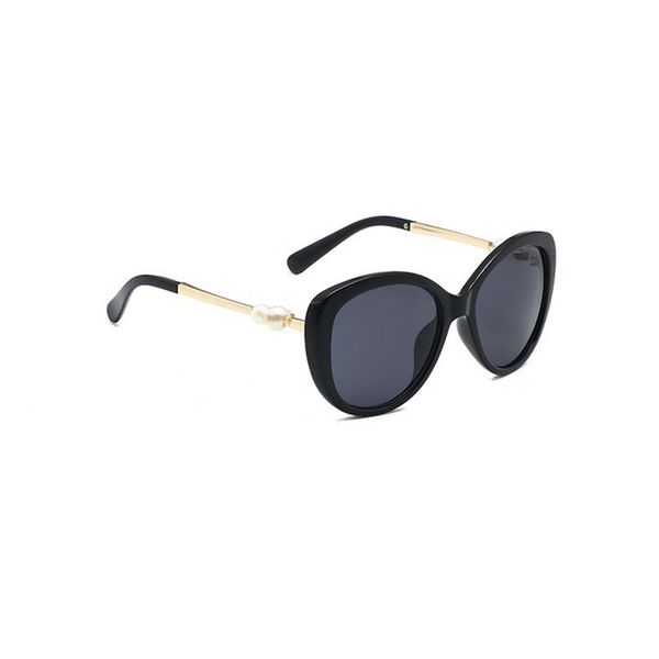 

pearl cat eye luxury metal frame sunglasses 2021 brand men women fashion shades uv400 vintage glasses 4 color with zipper case, White;black