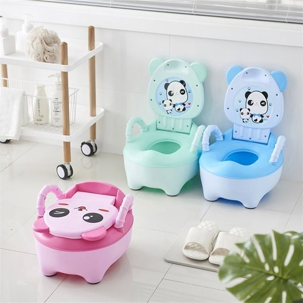 Baby Potty Туалет для унитаза тренировочный туалет сиденье детский горшок дети кровати портативный писсуар удобный спинок мультфильм милый горшок 201117