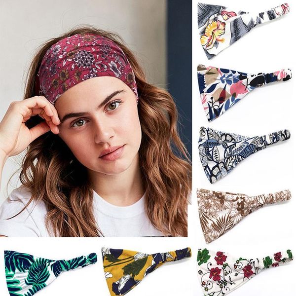 

boho wide headbands stretch floral harajuke headband headwrap sports yoga turban elastic hair bands wide hairbands acc qylvrc