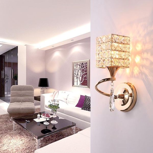 

wall lamp european modern minimalist dining room living aisle crystal warm and romantic bedroom study bedside lb101209
