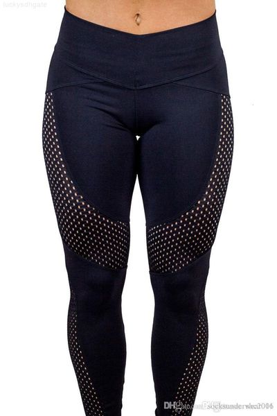 

high solid color waist sports gym wear leggings elastic fitness lady overall full tights workout women designer yoga pan, Black
