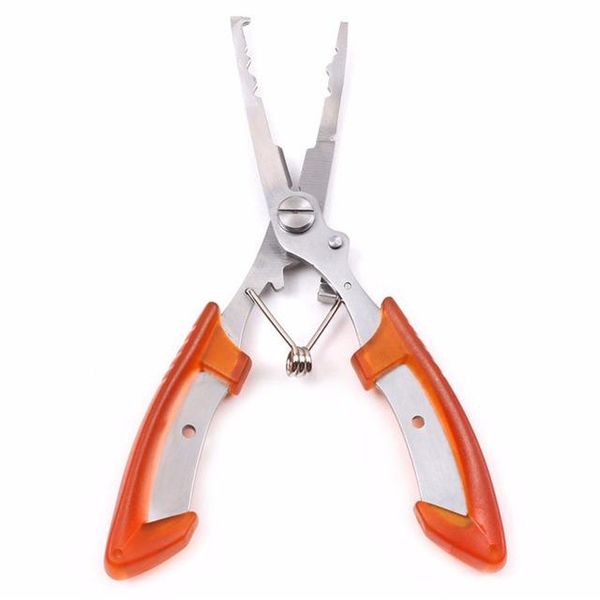 

stainless steel fishing pliers with package scissors line cutter remove hook fishing tackle tool black/blue/orange sqcnys pingtoy
