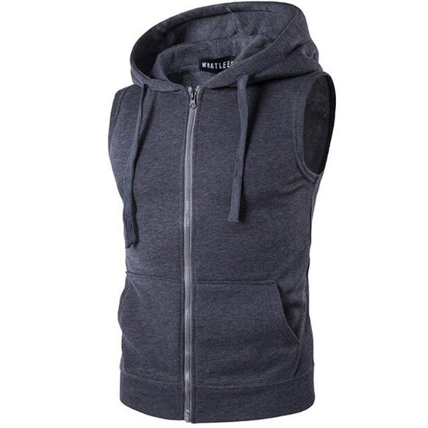 

2021 men in hoods fashion brand sleeveless jacket with zipper pocket gilet casual cotton male vest rksh, Black;white