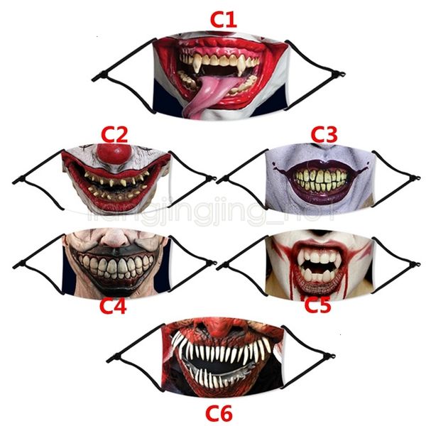 

printing factory halloween face 3d ice silk skull scary mask reusable washable anti dust mouth masks for party masquerad pqdbq