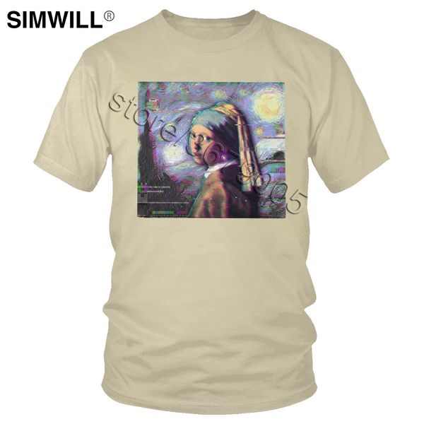 

sport japanese glitch art shirt men cotton starry night glitchy girl t shirt short sleeves fashion tees novelty brand oversize t-shirt