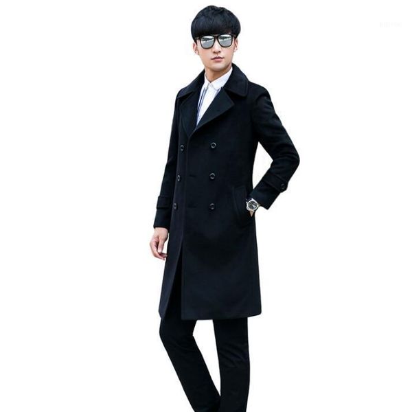 

black casual woolen coat men trench coats double breasted overcoat 9xl mens cashmere coat casaco masculino inverno erkek england1