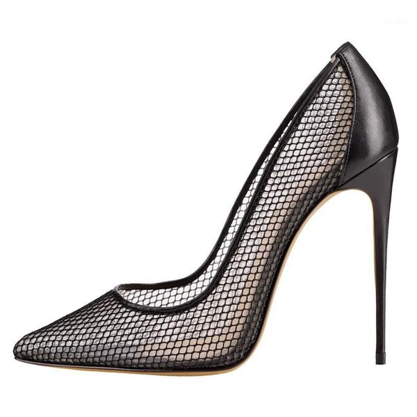 

dress shoes escarpins femme 12cm extreme high heels fetish wedding bridal mesh pumps runway woman1, Black