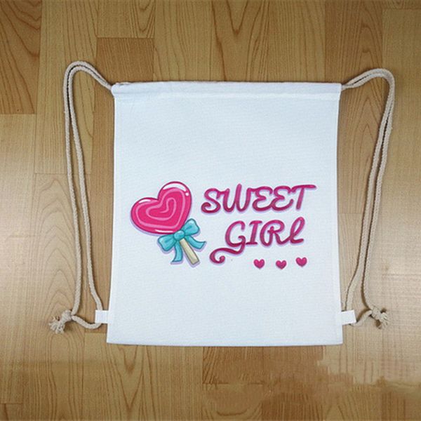 

sublimation blank drawstring bag diy plain white thermal heat print shoulder bags kids purse students children crossbody shop totes g11208