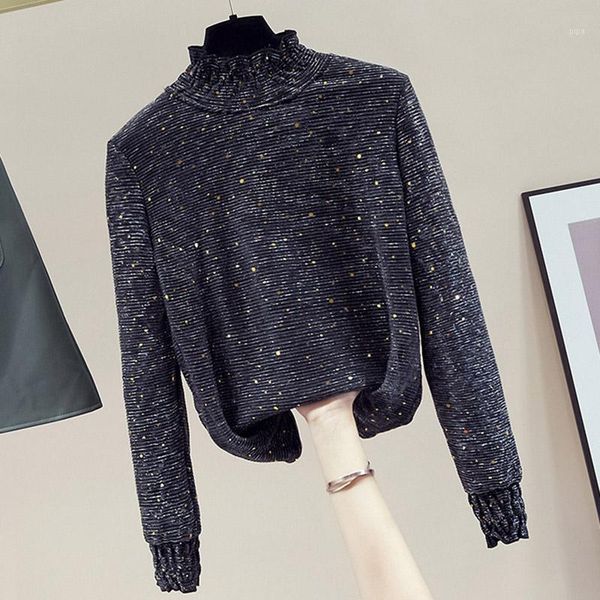 

2020 autumn and winter new half-high collar bottoming shirt women's inner thickened meat design sense of thin gx13991, White