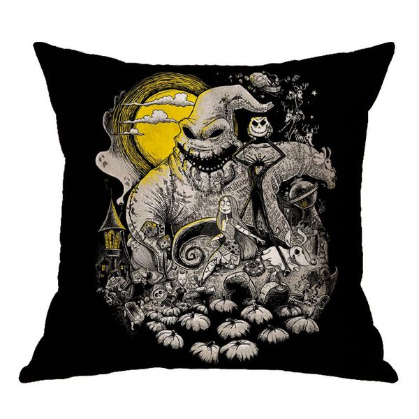 

halloween square ghost pillow scary skeleton pillow cover case halloween pumpkin cushion halloween party chair decoration