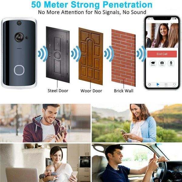 

doorbells m13 smart video wireless wifi home door bell ir camera record security system1