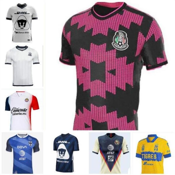 

dhl 2020 2021 liga mx club america soccer jerseys unam guadalajara de chivas mexico football shirts soccer jerseys uniforms, Black;yellow
