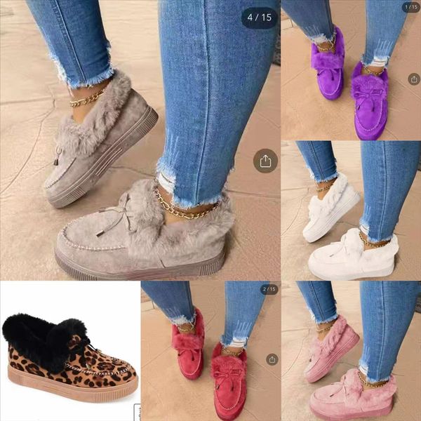 

mnf7u women mop cotton snow boots yarn cartoon ladies plus velvet fluffy cotton slippers dog winter non-slip homeslipper, Black