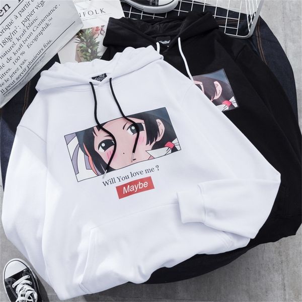 

yougeman harajuku streetwear hoodies for women long sleeve hooded sweatshirt korean ulzzang print fleece sweatshirts female coat lj200811, Black