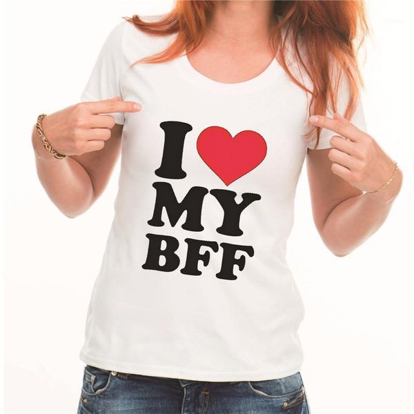 

dreamlikelin i love my bff red heart for adults sister tshirts friend t shirts couple shirts sister t1, White