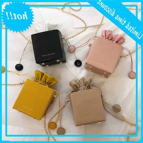 

lism ladies bags new pumping bucket fashion single shoulder mini pearl messenger women's mobile phone bag