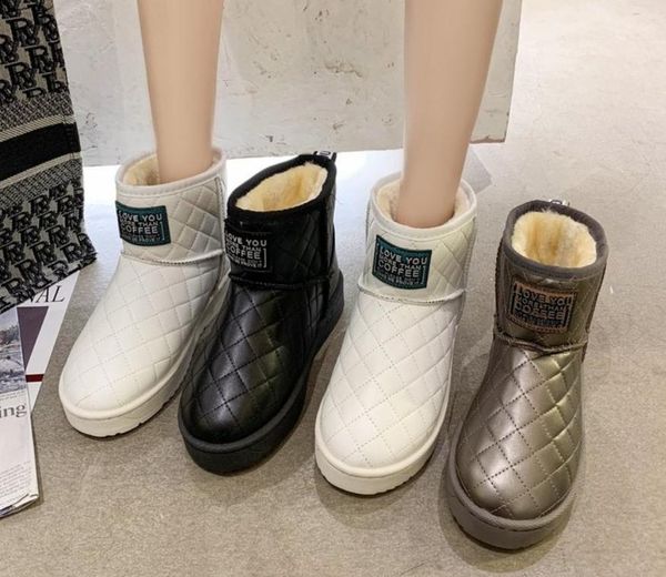 

удобная новая натуральная кожа снега сапоги из натуральной botas реальная шерсть теплая зима сапоги мода женщины голеностопного, Black