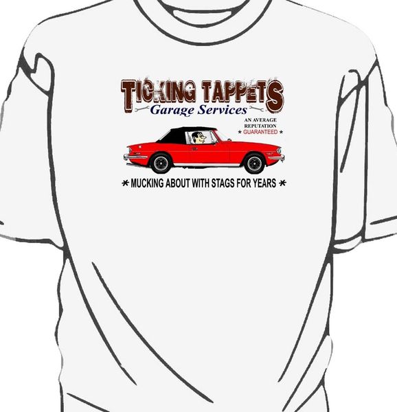

sale 100 % 'ticking tappets garage services' t-shirt. classic american car fans stag red funny shirts sport hooded sweatshirt hood