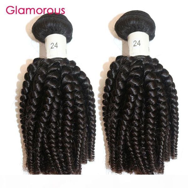 

glamorous 2pcs brazilian virgin human hair weaves peruvian indian malaysian spiral curly hair extensions africa popular style remy hair weft, Black