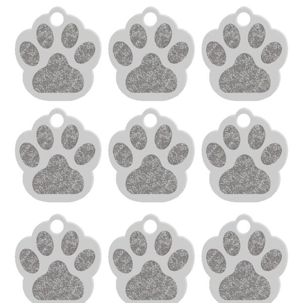 

20pcs/lot dog paw id tag custom pet dog cat collar accessories personalized dog name phone number tags engraved a wmtlmi