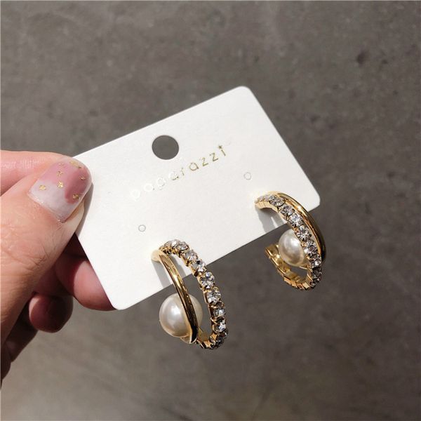 

women dangle earrings 2021 new arrival alloy trendy round earing korean retro pearl earrings fashion female korean jewelry, Silver