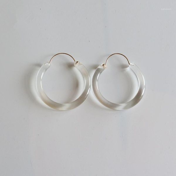 

korean resin earrings for women multi color geometric circle hoop earrings1, Golden