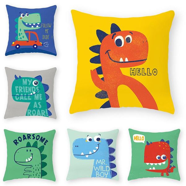 

fashion kids room decorative cushion cover 45x45cm lovely cartoon dinosaur polyester pillowcase decorative pillow cover
