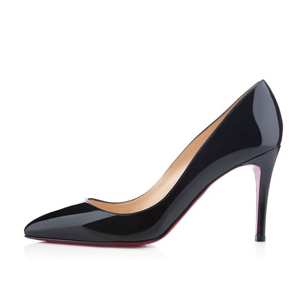 

elegant designer women pumps pointed toe women pointed toe red bottom high heels for lady dress wedding bridals gift for heels, Black