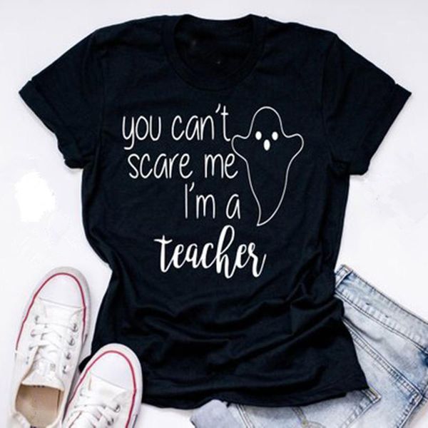 

you can't i' a teacher mom t-shirt halloween teacher t shirt women tshirt funny tees 1, White