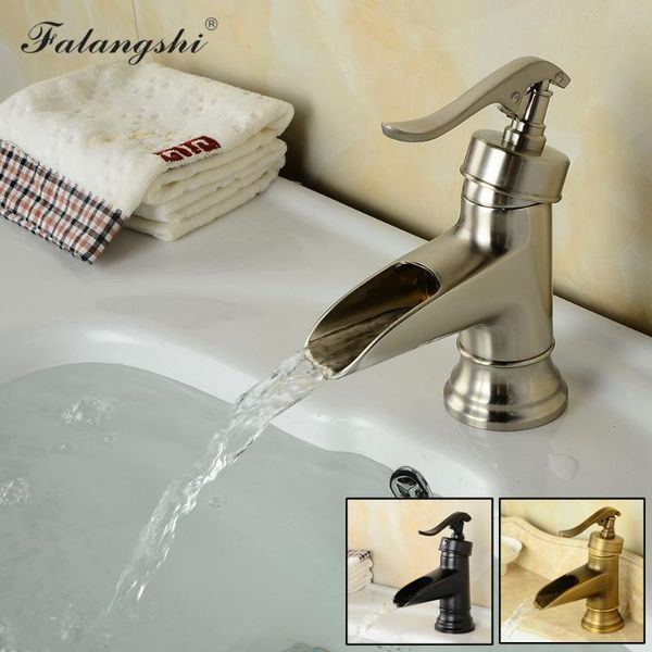 

antique retro bathroom faucets brush nickel finish solid brass deck mounted single handle basin mixer sink taps wb1013