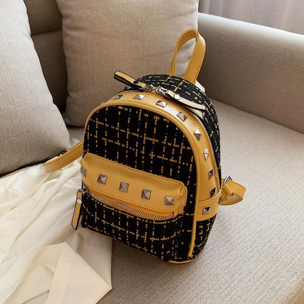 

backpacks for girl fanshion school bags rivet backpack women solid vintage black leather student teenage mochila