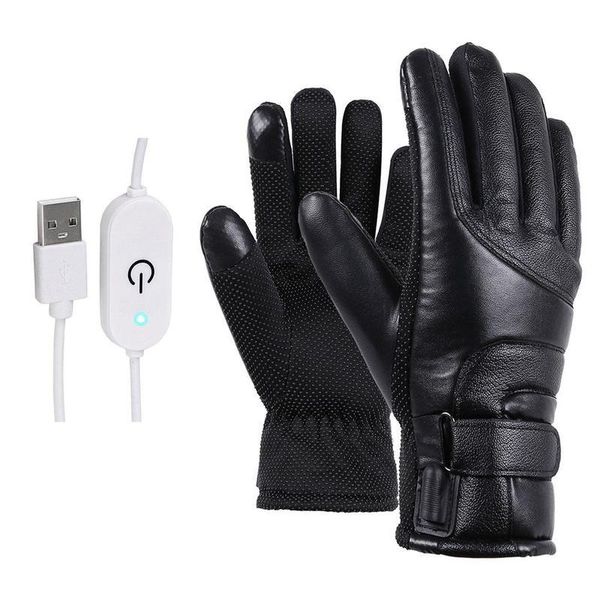 

ski gloves winter electric heated windproof cycling warm skiing usb powered for touchscreen cold weather anti slip