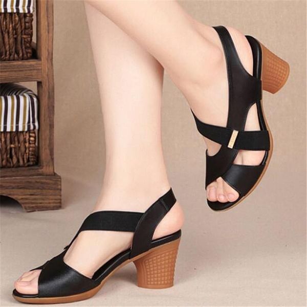 

new summer women's sandals fish mouth one thick with high heel sandals womens non-slip lightweight mother women shoes 41, Black
