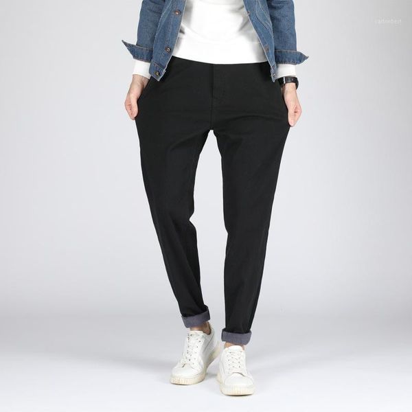 

men's pants thicken men with velvet casual pants1, Black