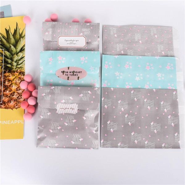 

party decoration candy cookie paper bag supplies gift packaging favors wholesale price shop wrapping printed bule grey star bbyipe