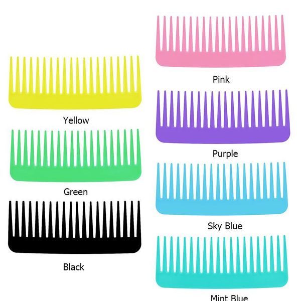 

1pc smooth hair comb portable wide tooth hairdressing comb pro salon flat comb hair brushes hair styli jllwrt, Silver