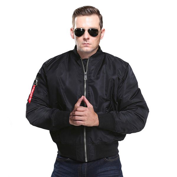 

autumn winter classic new men's clothing bomber jacket ma1 pilot flight coat windproof waterproof outerwear male overcoat, Black;brown