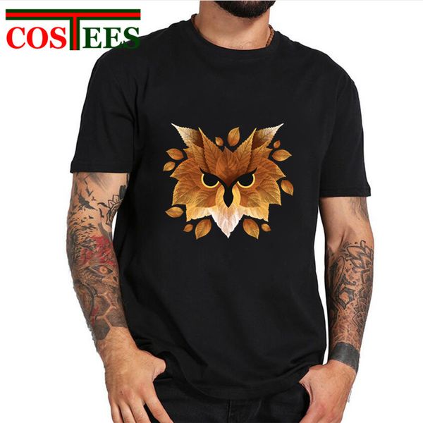 

funny owl of leaves autumn fall forest spirit nice leaf animal printed new season october sport hooded sweatshirt hoodie men t shirt