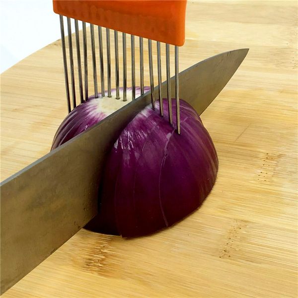 

1 pcs stainless accessories cut fork onion slicer vegetable tomato holder cutter kitchen gadgets