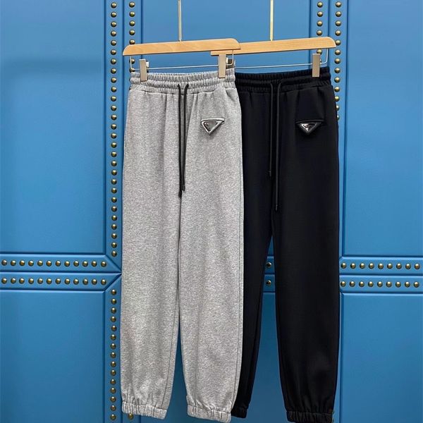 

early spring new pr triangle metal guard pants simple and loose fashion leggings casual pants for lovers, White;black