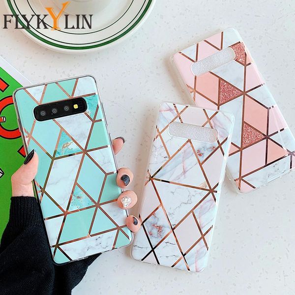 

flykylin geometric marble case for samsung a51 a71 a31 a41 a50 a70 s20 s10 s9 s8 s7 a10 a20 electroplated soft imd sqcasd home2006
