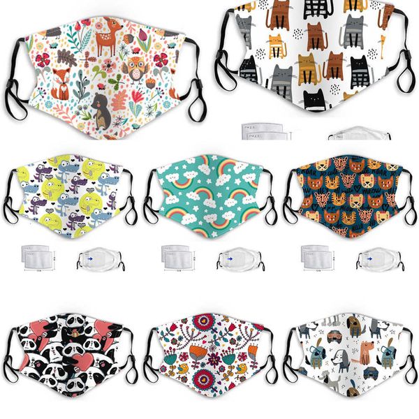 

filters kids cartoon masks with face 2 pm2.5 anti-fog haze dust protection reusable washabomso jhf2