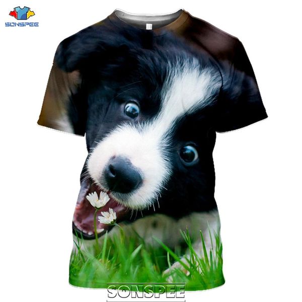 

border collie dog animal 3d print shirts funny horror funny men clothing