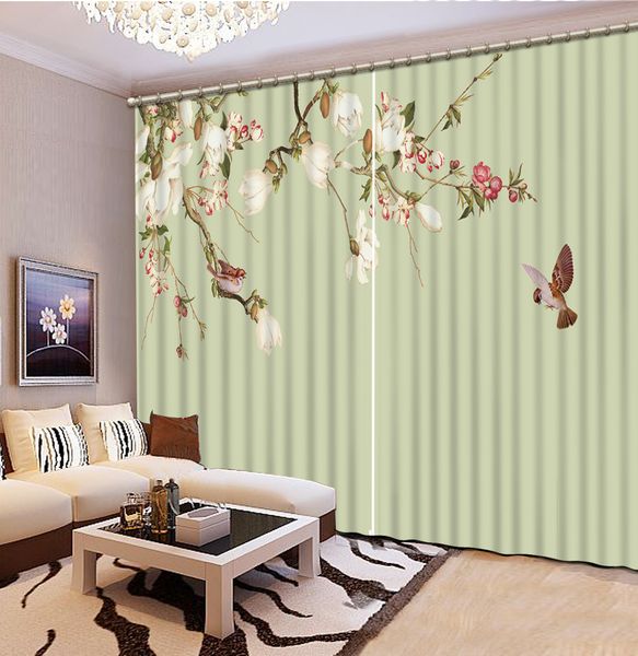 

plum and bird curtains decoration european 3d curtains for living room blackout roaantic wedding room bedroom window curtain