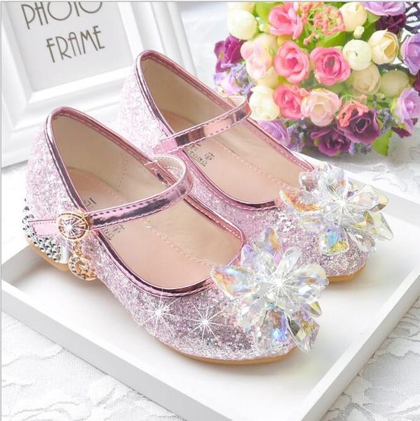 

flower children's beach princess girl for kids glitter wedding party shoes infantil chaussure enfant, Black;red