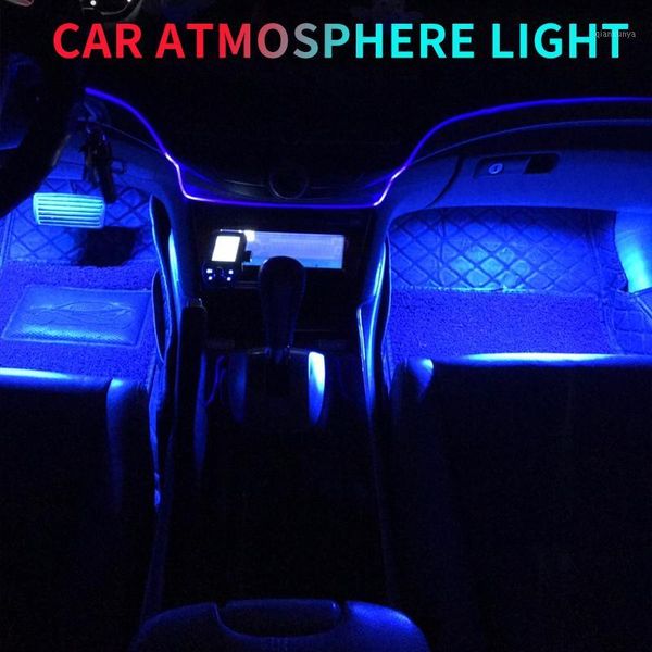 

led ambient light car interior atmosphere decoration center console door lights rgb app remote control multiple modes neon lamp1